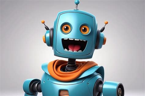 Robot comedian cartoon character illustration | Premium AI-generated image