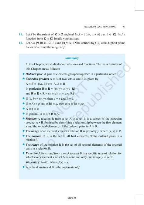 Relations And Functions - NCERT Book of Class 11 Mathematics
