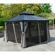 Buy ALEKO Double Roof Aluminum and Steel Hardtop Gazebo with Mosquito ...