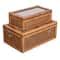 Hello Honey® Dark Brown Modern Decorative Rectangle Woven Rattan & Wood ...