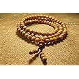 FUKREY Orignal Sandalwood Meditation Mala, White Sandalwood 108+1 Beads ...