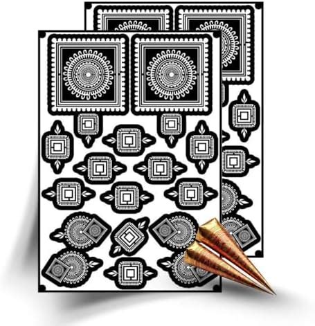 Amyras Set Of 2 With 2 Henna Cones Included Henna Templates Kit – DIY ...
