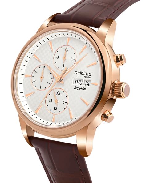 Britime Magna Men Automatic White Dial Analog Leather Strap Watch 928 ...