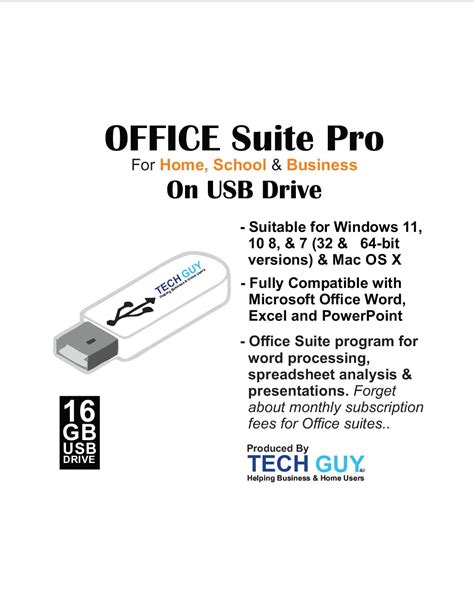 TechGuy4u Office Suite Professional Edition USB - 100% Compatible with ...