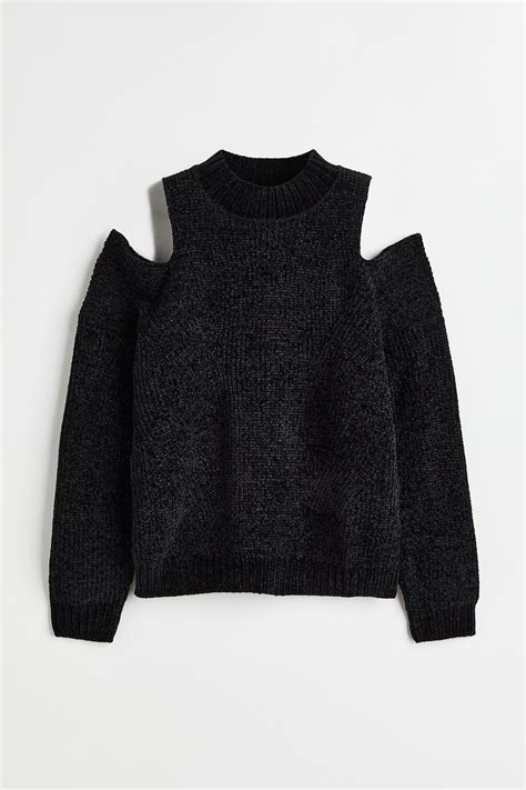 Cold-shoulder jumper - Black - Ladies | H&M IN