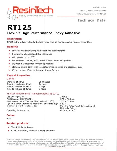 TTAMG ResinTech RT125-DS-050 Flexible 2 Part Epoxy 50ML India | Ubuy