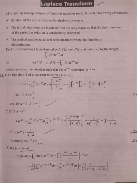 Laplace Transform and Properties of Laplace Transform and Solutions of ...