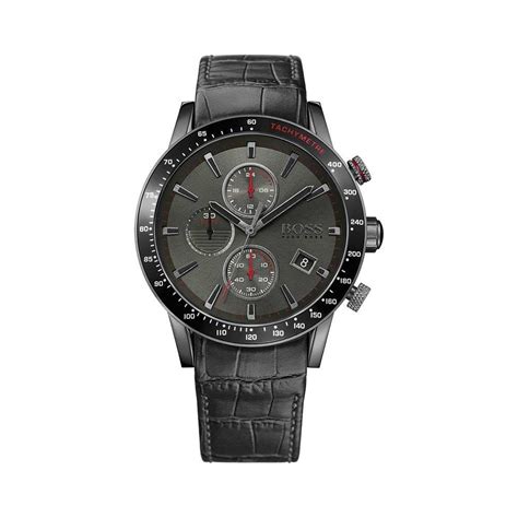 Hugo Boss Rafale 1513445 / Black Leather Analog Quartz Men's Watch ...