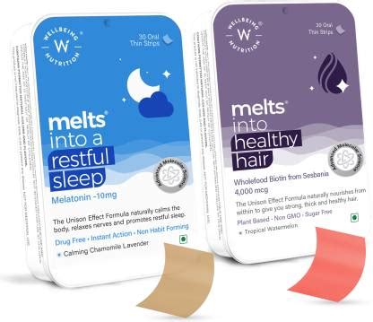 Wellbeing Nutrition Melts Restful Sleep,Melatonin 10mg With Melts ...