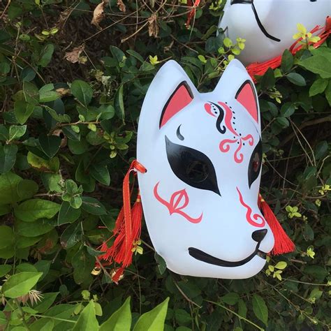 Buy YangYong Cosplay Kitsune Mask Kabuki Fox/Cat Masks for Masquerade ...