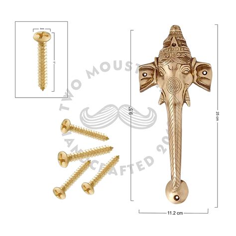 Brass Ganesha Design Door Handle – Two Moustaches Store