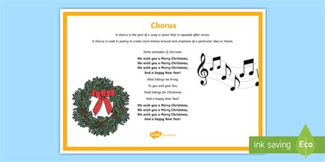 Chorus Poetry Terms A4 Display Poster (teacher made)