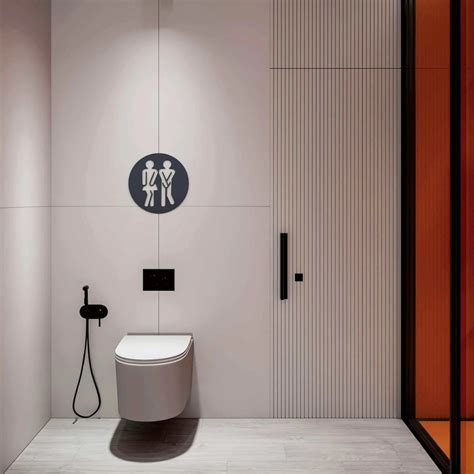 Panneau acrylique de toilette, disque acrylique noir moderne et ...