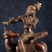Brass Krishna Seated on Cow Statue Copper tone | 21" – Budhshiv.com