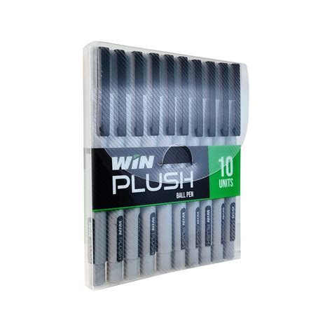 WIN Plush Ball Pens | 10 Black Ink Pens | Solid Body Type | Pens for ...