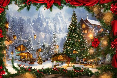 Christmas Landscape Background Graphic by Craftable · Creative Fabrica