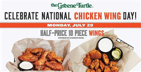 HALF-PRICE Wings for National Chicken Wing Day! , The Greene Turtle ...