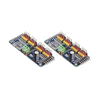 DEVMO 2PCS PCA9685 PWM Servo Motor Driver I2C IIC Module 12-bit 16 ...