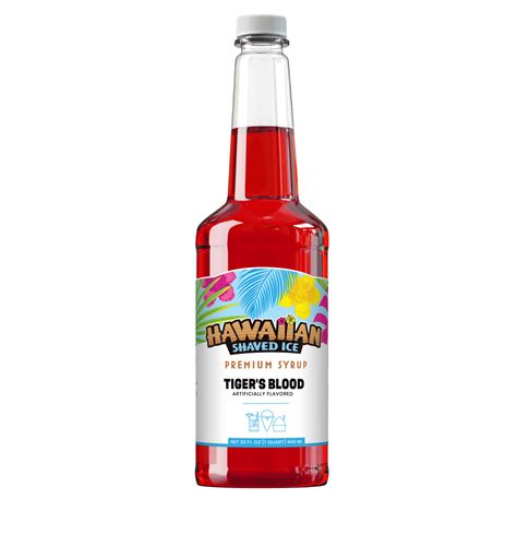Tiger's Blood Shaved Ice & Snow Cone Syrup, Quart-Sized, Hawaiian ...