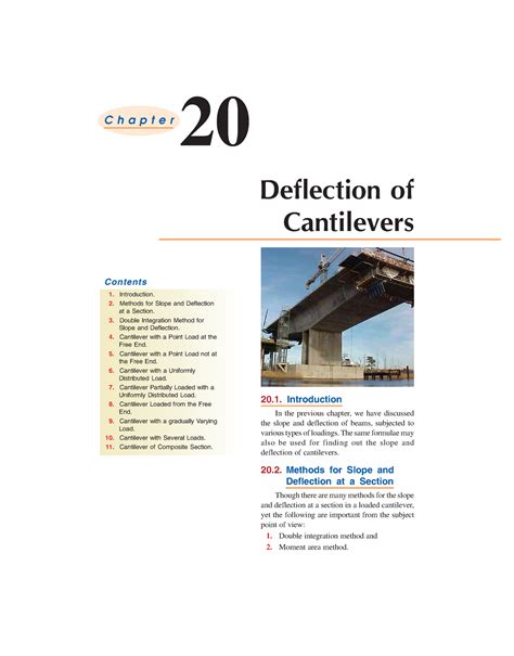 Deflection Cantilever beam - Deflection of Cantilevers Contents ...