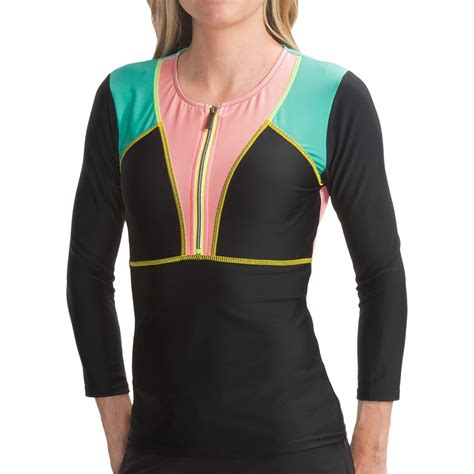 Adidas In the Mix Rash Guard – Zip Neck, 3/4 Sleeve (For Women)
