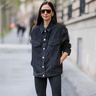 Image result for Black Jean Jacket Outfit