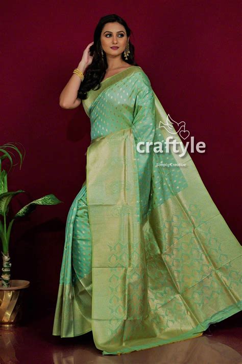 Olive Green Dual Tone Katan Silk Saree for Women – Craftyle