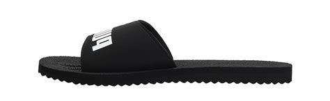 Puma Unisex Adult Purecat Sandals Black and White Slipper-12 Kids UK ...
