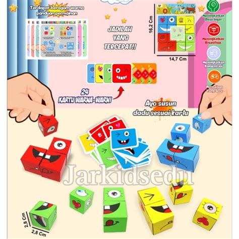 Jual Mainan Anak Puzzle Susun Emoji Kemasan Plastik Face Expression ...