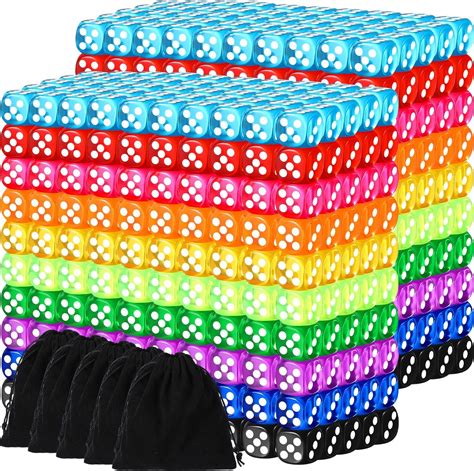 Syhood 1000 Pcs 14mm Colored Dice Bulk Dice 6 Sided Dice Set with 5 ...