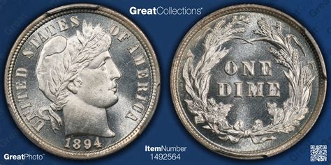 1894 Barber Dime PCGS Proof-67 CAMEO (Item 1492564) | GreatCollections ...