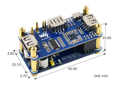 PoE Ethernet / USB HUB BOX for Raspberry Pi Zero Series, 3x USB 2.0, 8 ...