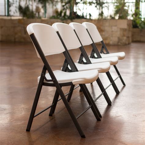 Lifetime 32-Pack Plastic Folding Chairs | White or Almond