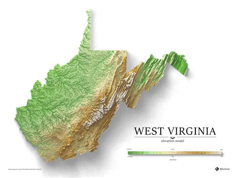 West Virginia Elevation Map