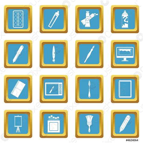 Design and drawing tools icons azure - stock vector 4624064 | Crushpixel