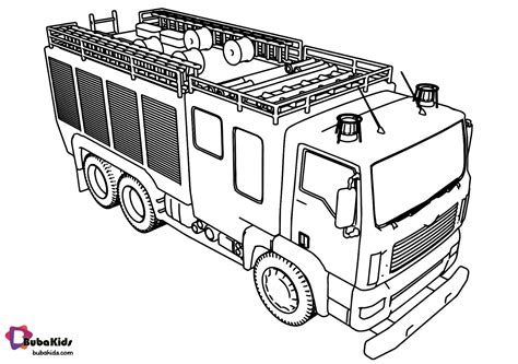 Free picture Fire truck fire engine coloring page | BubaKids.com