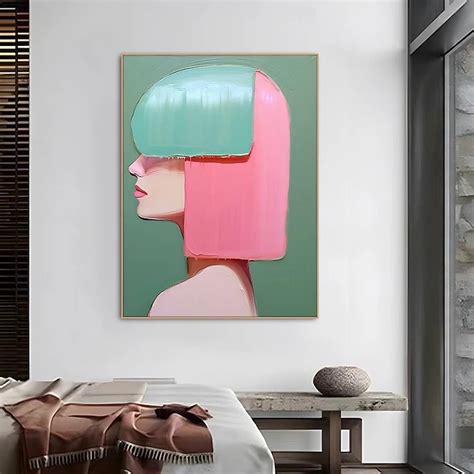 Hand painted Abstract Fashion Girl Canvas Painting Abstract pattyle ...