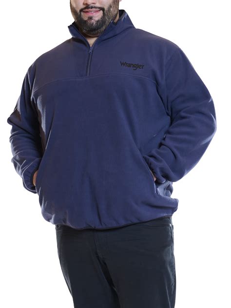 Wrangler Quarter Zip Polar Fleece Pullover - 6XL & 5XT Sizes - Walmart.com