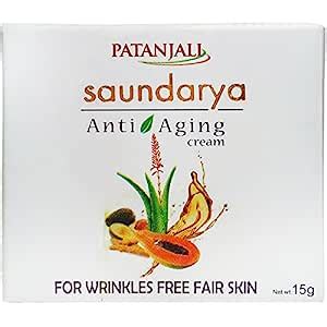 Patanjali Saundarya Fair Skin Cream - Anti Aging, 15g Carton : Amazon ...
