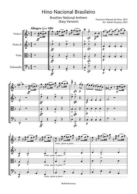 Hino Nacional Brasileiro (Brazilian National Anthem) - EASY VERSION for ...