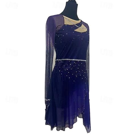 Figure Skating Dress Women's Girls' Ice Skating Skirt Violet Mesh ...