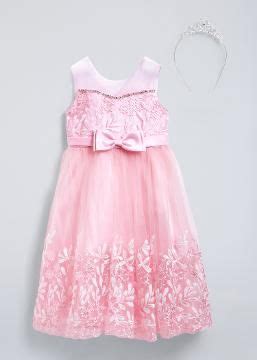 Shop Online Floral Embroidered Sleeveless Gown with Crown Headband at ₹1473