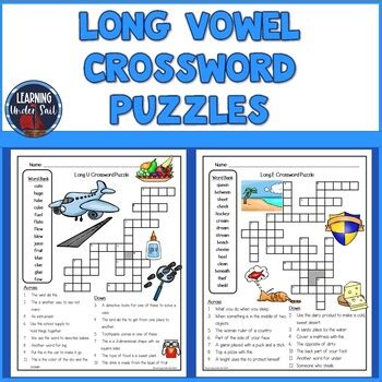Long Vowel Crossword Puzzle by Learning Under Sail | TPT
