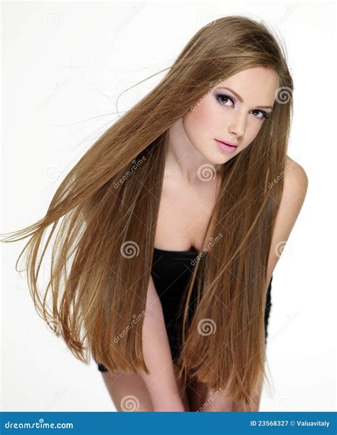 Girl With Long Beautiful Hair Royalty Free Stock Photography - Image ...
