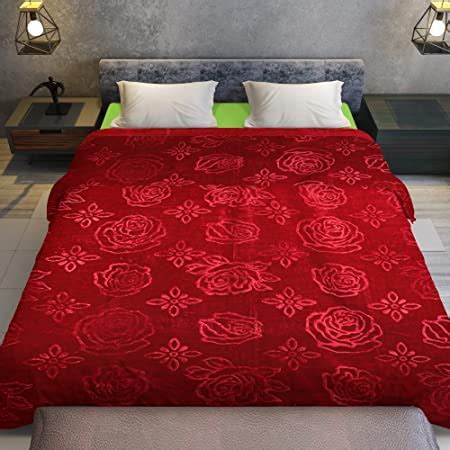 Buy HANUMANT Mink Floral Embossed Super Soft Heavy Bed Velvet for ...