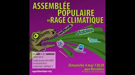 Assemblée populaire de Rage climatique, 2035 Boulevard St-Laurent ...