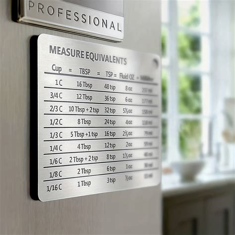 1pc Magnetic Scale Plate with Unit Conversion Chart - Stainless Steel ...