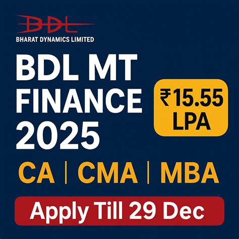 BDL MT (Finance) 2025 Notification Out – Eligibility, Salary & Exam ...