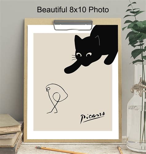 Buy Pablo Picasso Wall Art - Black cat Home Decor - Cat Wall Art ...