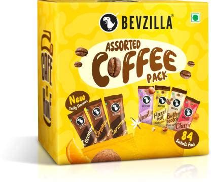 Bevzilla Instant Coffee Powder - 42 Sachets Box, Makes Premium Cups, 6 ...
